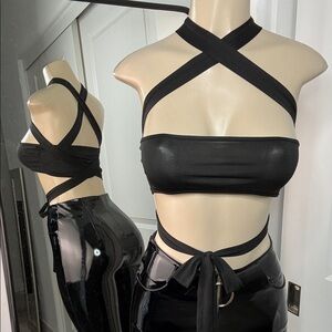 Black Strappy Halter Top